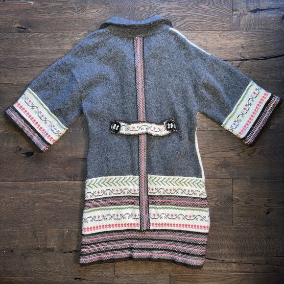 Anthropologie Sleeping On Snow MEDIUM Cardigan Alpaca/Wool Hippie Sweater Coat - Picture 2 of 9